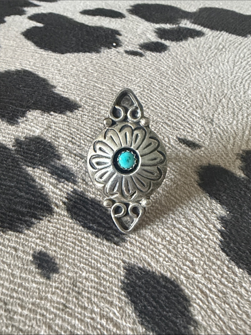 Richard Begay Navajo Sterling Silver & Turquoise Concho Ring